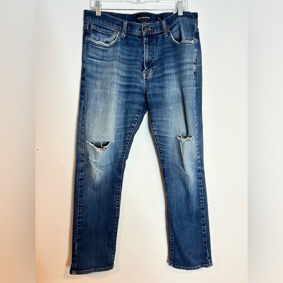 Lucky Brand Athletic Slim Relaxed Jeans with Distressed Details Size 32 - Picture 1 of 6